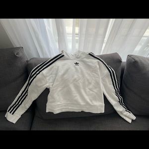 Adidas white and black hoodie